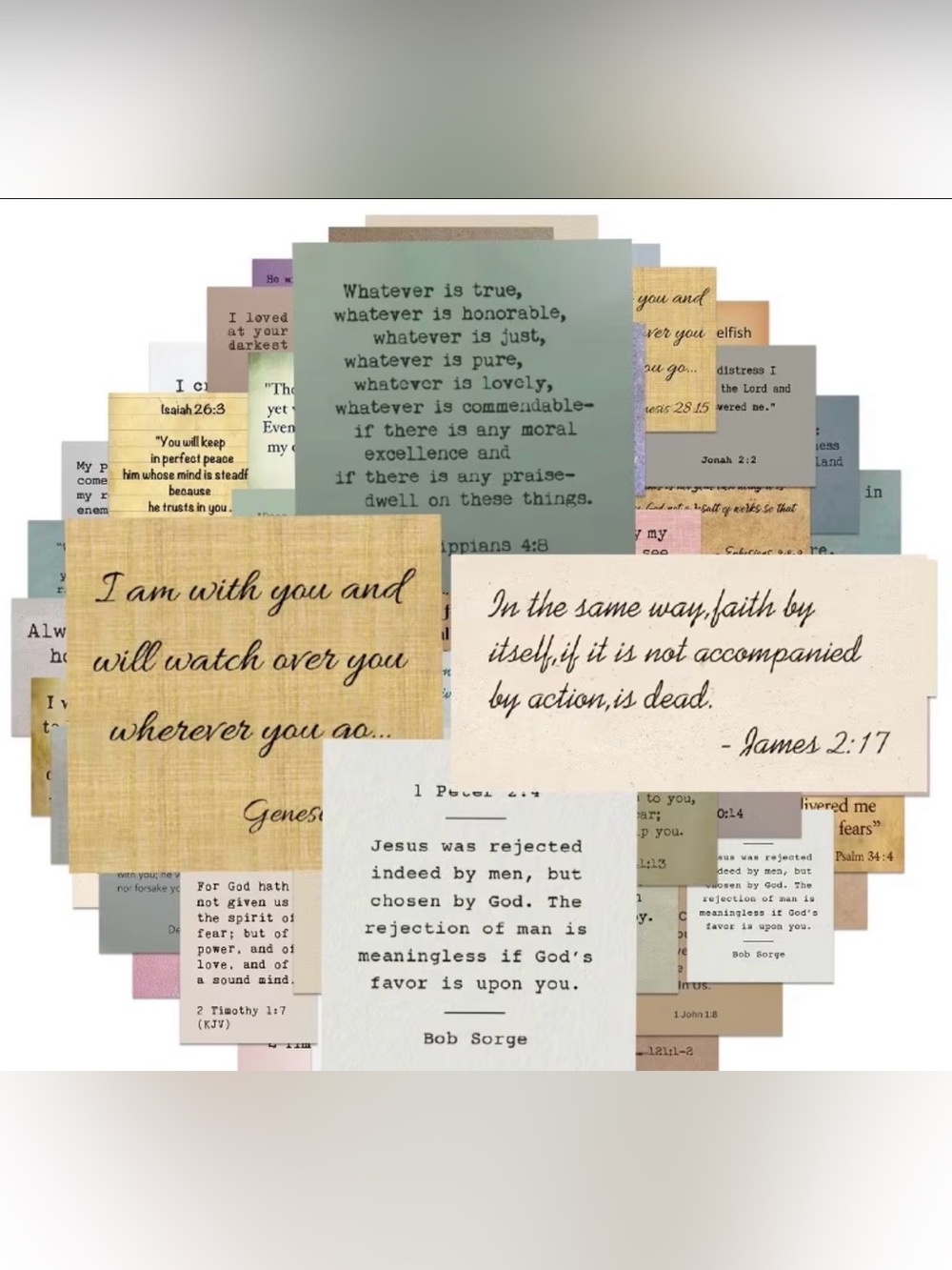 Scripture Card Set — Neutral Pastel Colors - Picture 2 of 4
